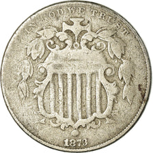 Coin, United States, Shield Nickel, 5 Cents, 1873, U.S. Mint, Philadelphia