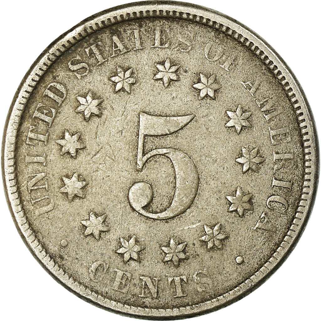 Coin, United States, Shield Nickel, 5 Cents, 1873, U.S. Mint, Philadelphia