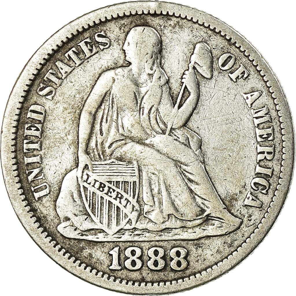 Monnaie, États-Unis, Seated Liberty Dime, Dime, 1888, U.S. Mint, Philadelphie