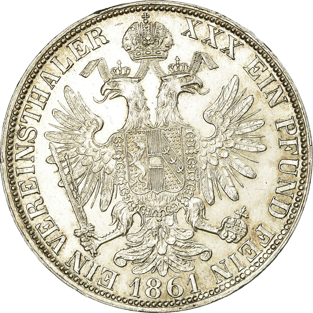 Munten, Oostenrijk, Franz Joseph I, Thaler, 1861, Vienna, PR, Zilver, KM:2244