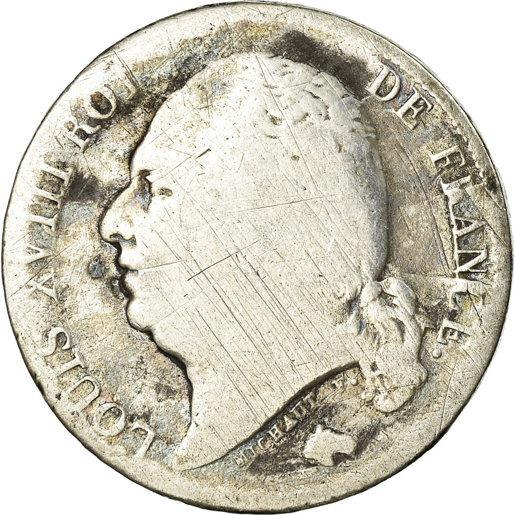 Monnaie, France, Louis XVIII, Louis XVIII, Franc, 1817, La Rochelle, AB+