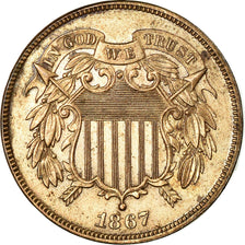 Munten, Verenigde Staten, 2 Cents, 1867, U.S. Mint, Philadelphia, PR