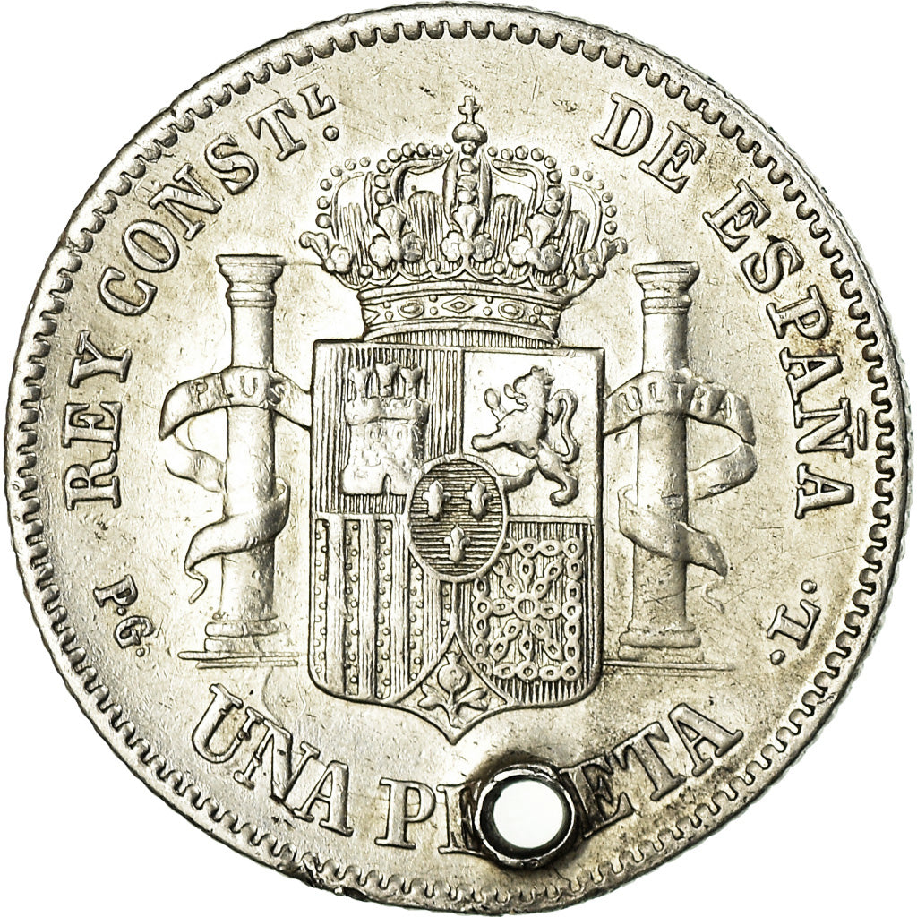 Coin, Spain, Alfonso XIII, Peseta, 1893, Madrid, AU(50-53), Silver, KM:702
