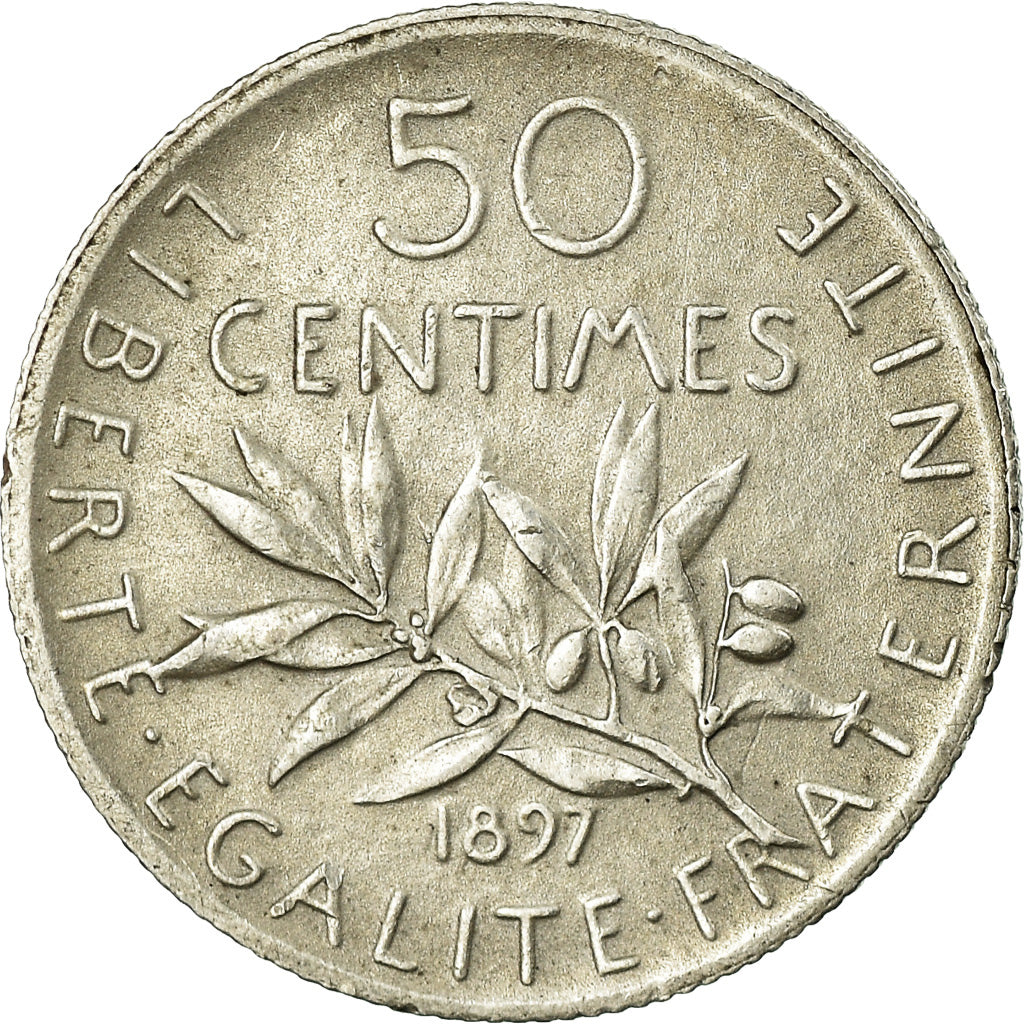 Coin, France, Semeuse, 50 Centimes, 1897, Paris, EF(40-45), Silver, KM:854