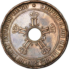 Coin, CONGO FREE STATE, Leopold II, 10 Centimes, 1888, EF(40-45), Copper, KM:4