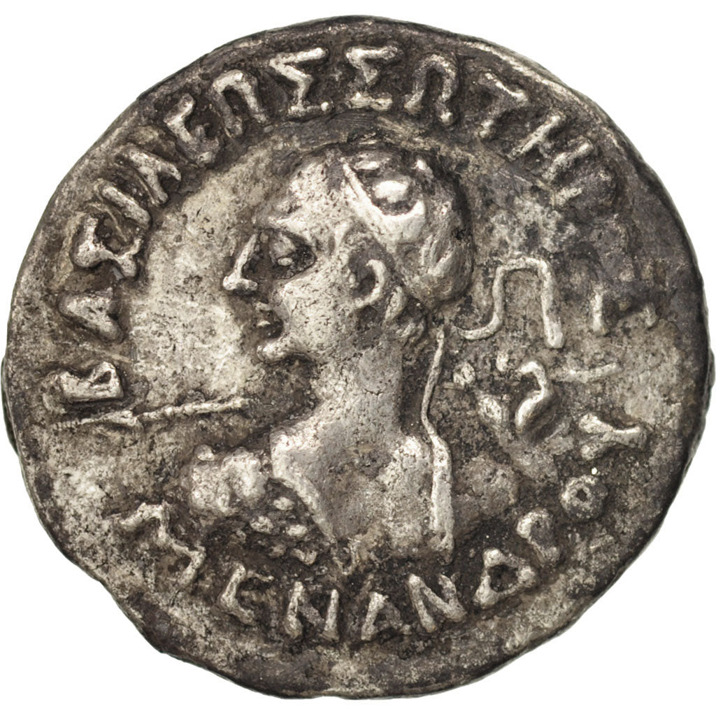 Coin, Baktrian Kingdom, Menander (160-140 BC), Menander, Baktria, Drachm