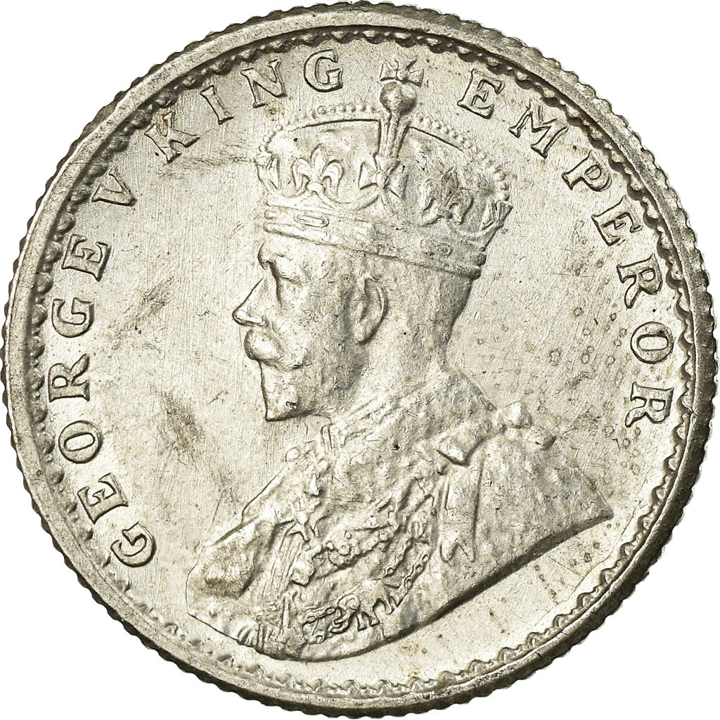 Coin, INDIA-BRITISH, George V, 1/4 Rupee, 1936, AU(50-53), Silver, KM:518