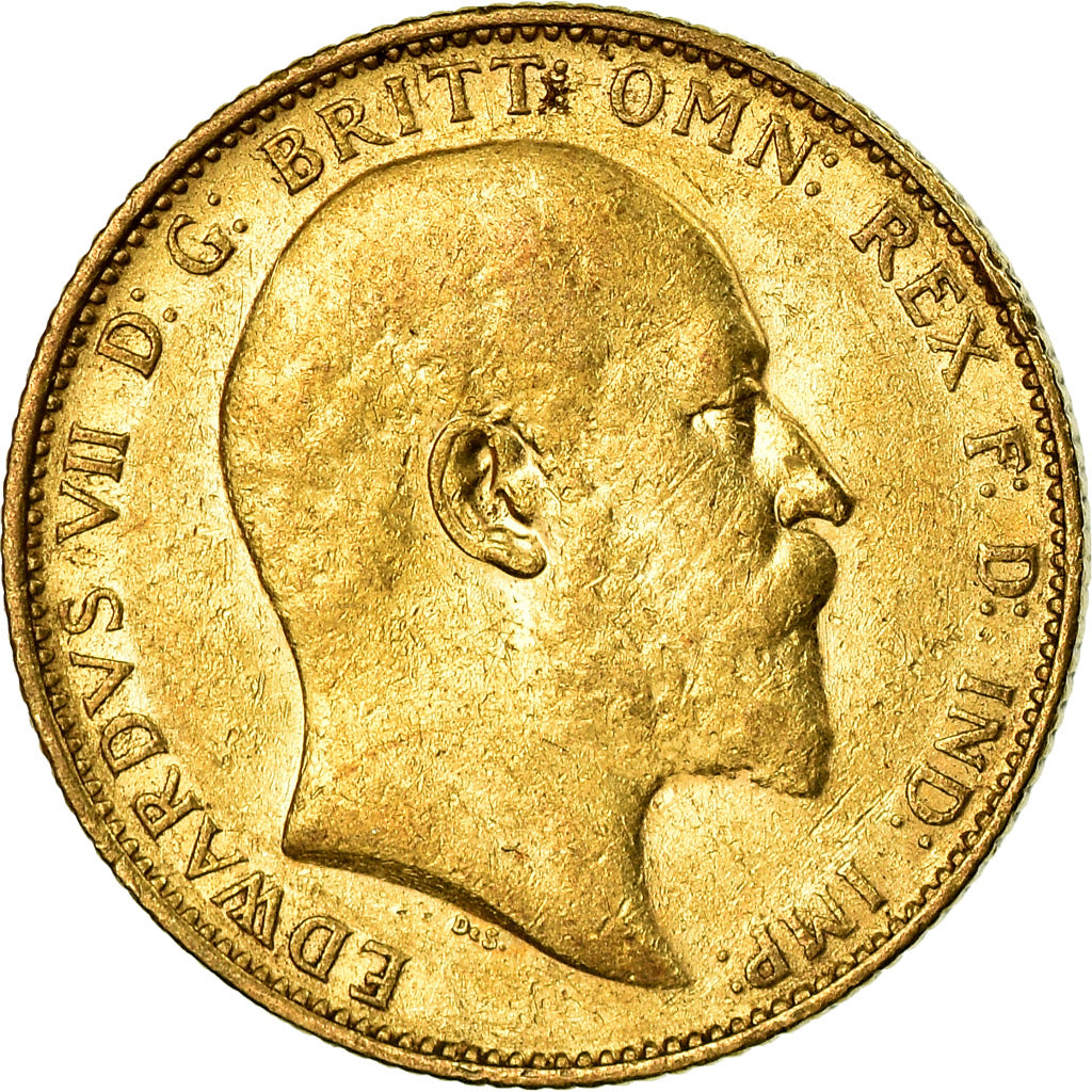 Coin, Australia, Edward VII, Sovereign, 1907, Melbourne, EF(40-45), Gold, KM:15