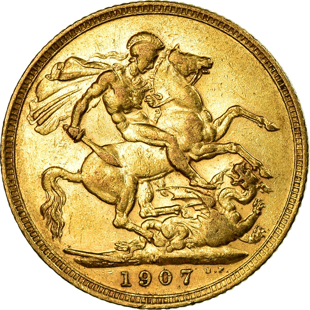 Coin, Australia, Edward VII, Sovereign, 1907, Melbourne, EF(40-45), Gold, KM:15