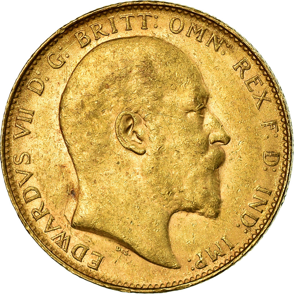 Coin, Australia, Edward VII, Sovereign, 1909, Perth, EF(40-45), Gold, KM:15