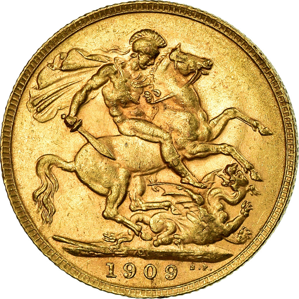 Coin, Australia, Edward VII, Sovereign, 1909, Perth, EF(40-45), Gold, KM:15