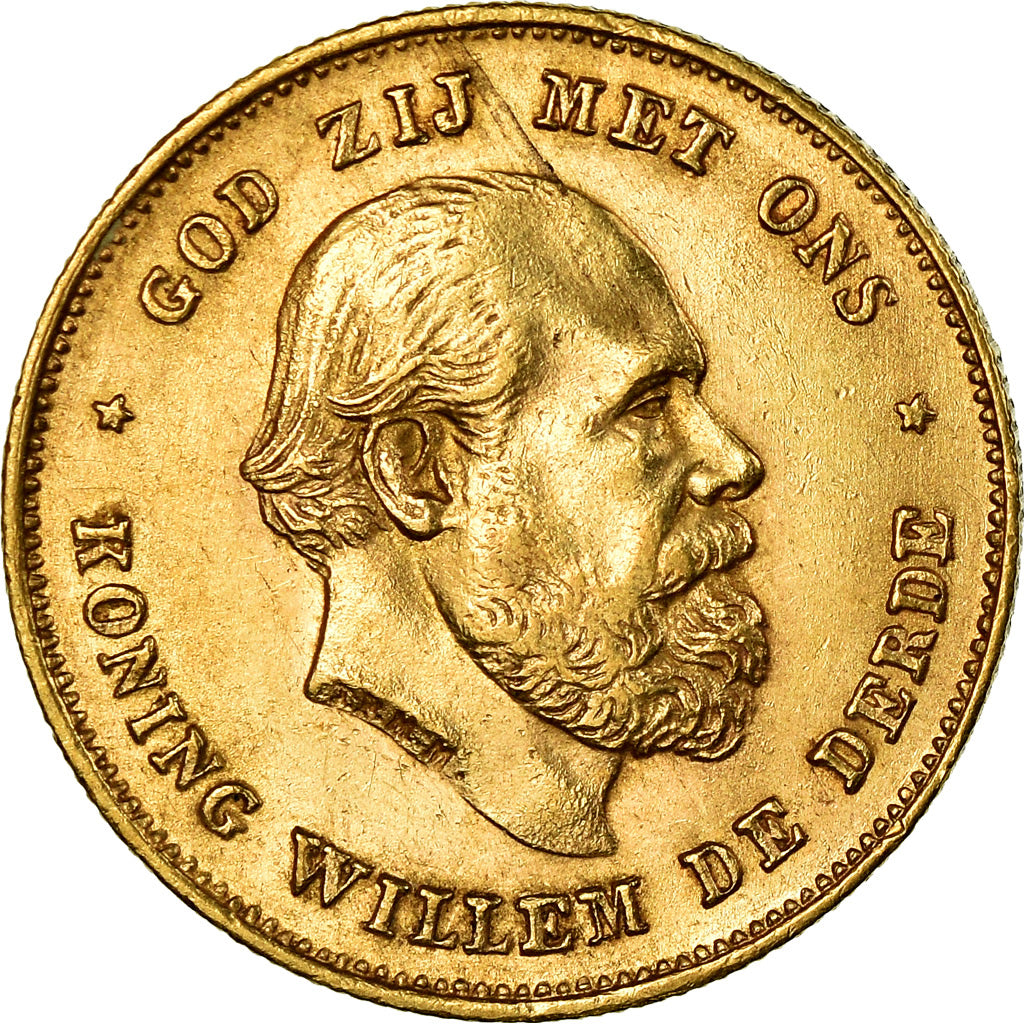 Monnaie, Pays-Bas, William III, 10 Gulden, 1875, TTB+, Or, KM:105
