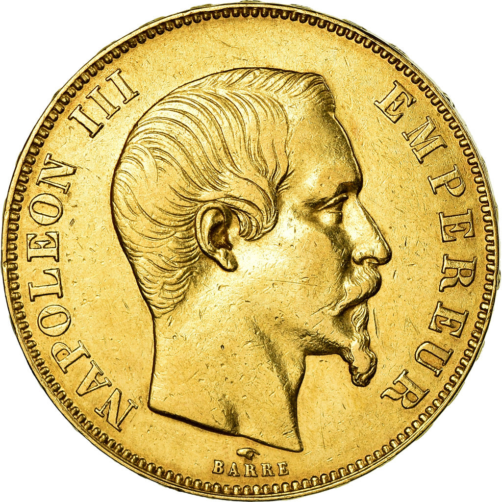 Moneda, Francia, Napoleon III, Napoléon III, 50 Francs, 1857, Paris, MBC, Oro