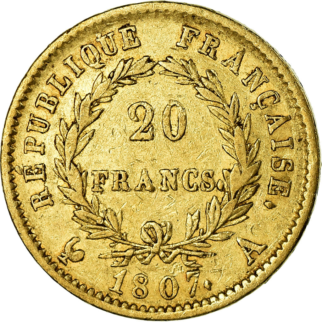 Coin, France, Napoléon I, 20 Francs, 1807, Paris, EF(40-45), Gold, KM:A687.1