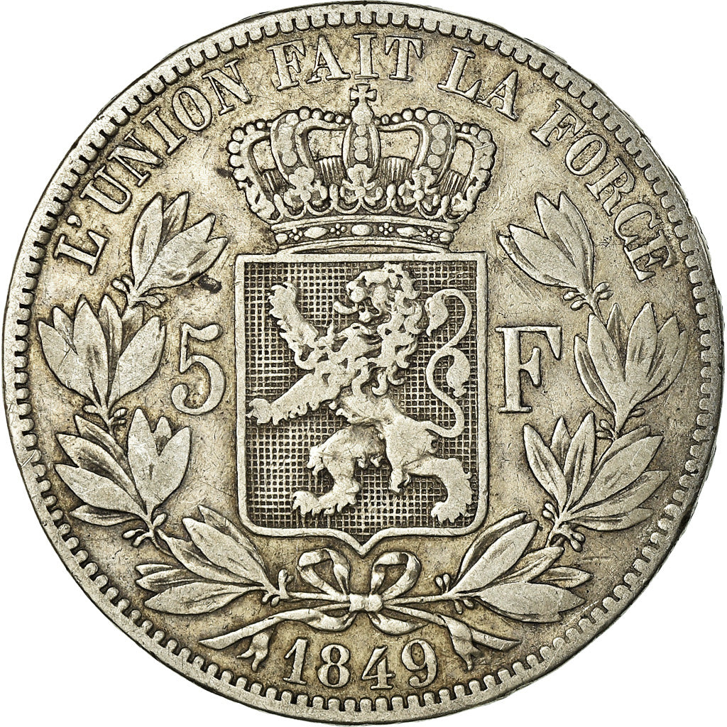Monnaie, Belgique, Leopold I, 5 Francs, 5 Frank, 1849, TB+, Argent, KM:17
