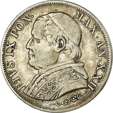 Münze, Italien Staaten, PAPAL STATES, Pius IX, Lira, 1867, Rome, S+, Silber