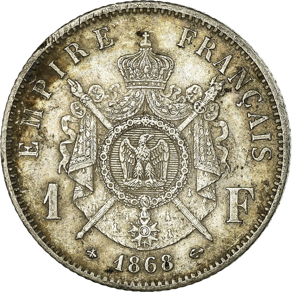 Moneta, Francja, Napoleon III, Napoléon III, Franc, 1868, Paris, EF(40-45)