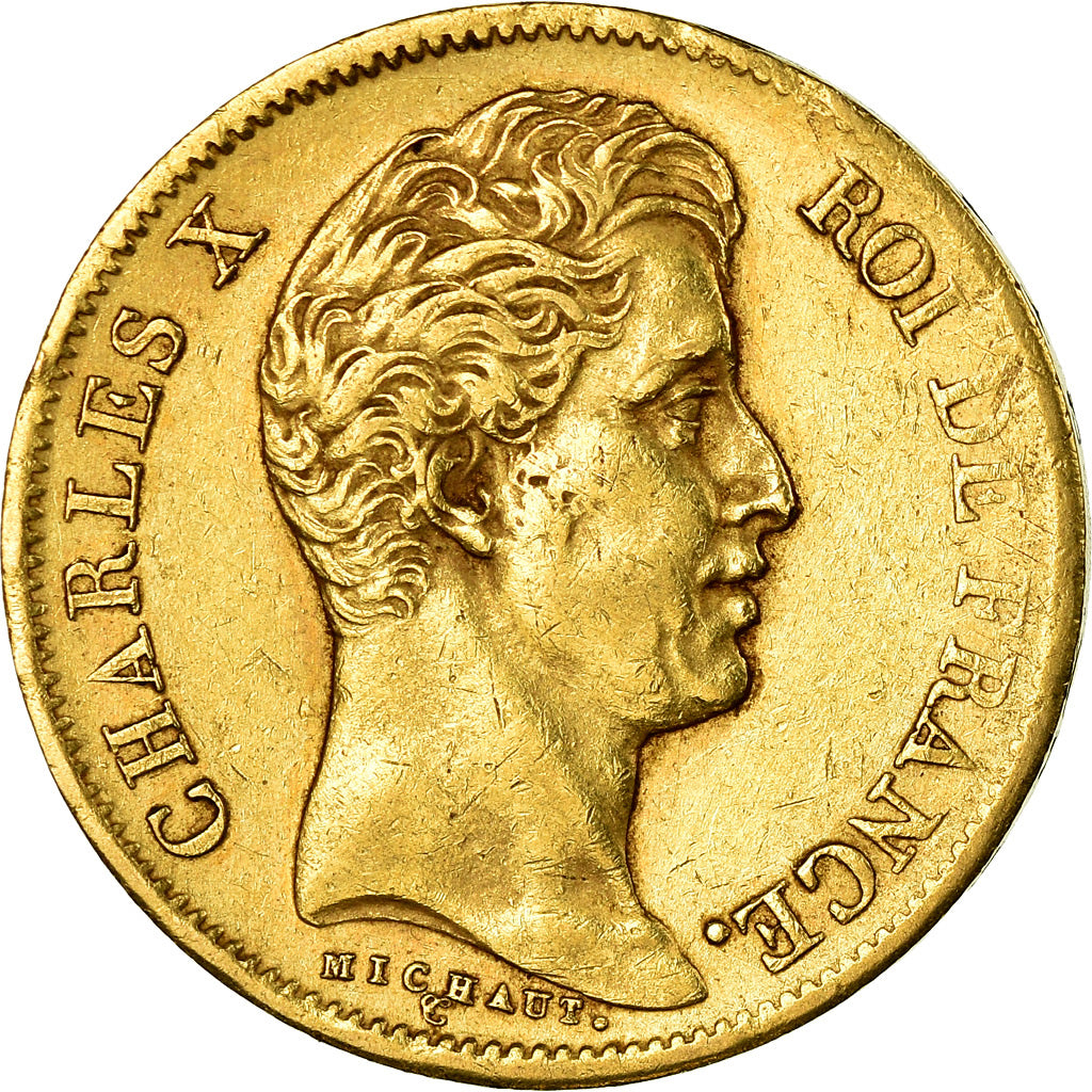 Moeda, França, Charles X, 40 Francs, 1830, Paris, EF(40-45), Dourado, KM:721.1