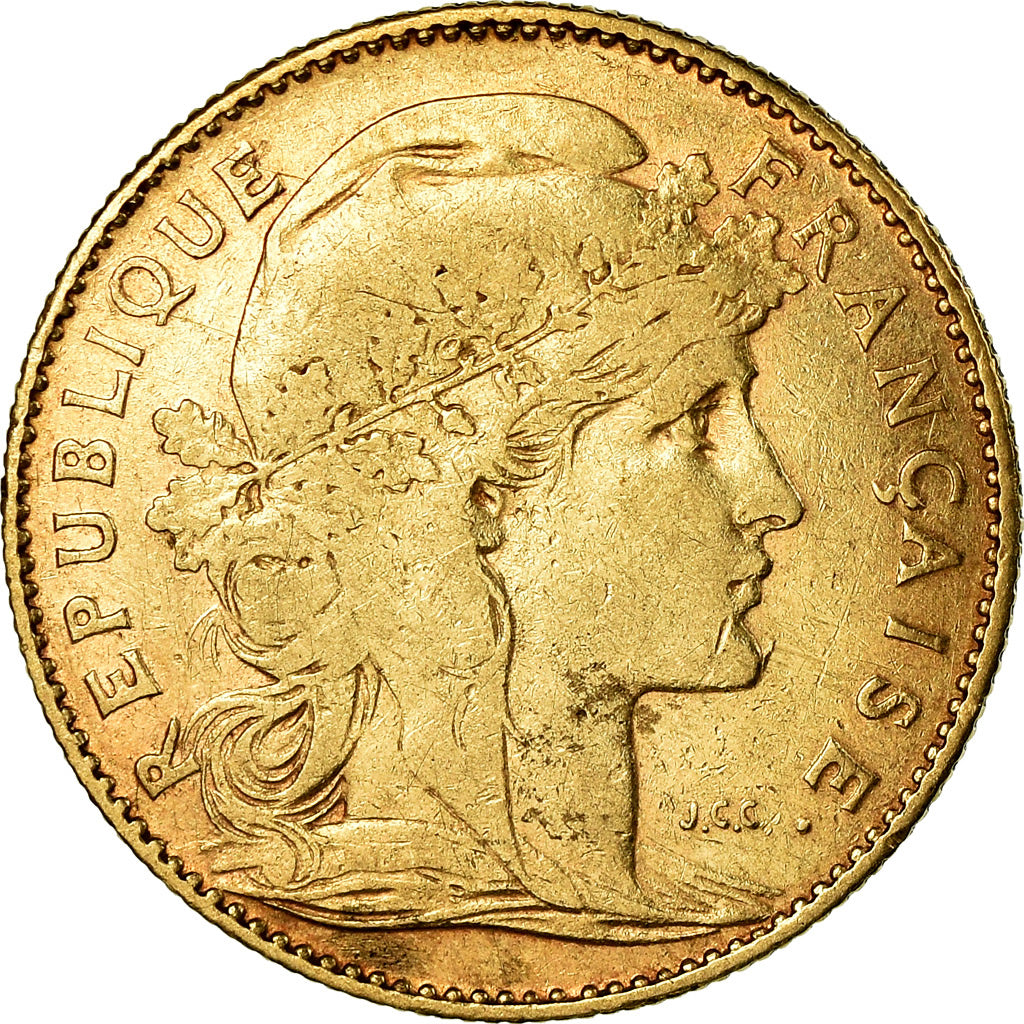 Moeda, França, Marianne, 10 Francs, 1901, Paris, VF(30-35), Dourado, KM:846
