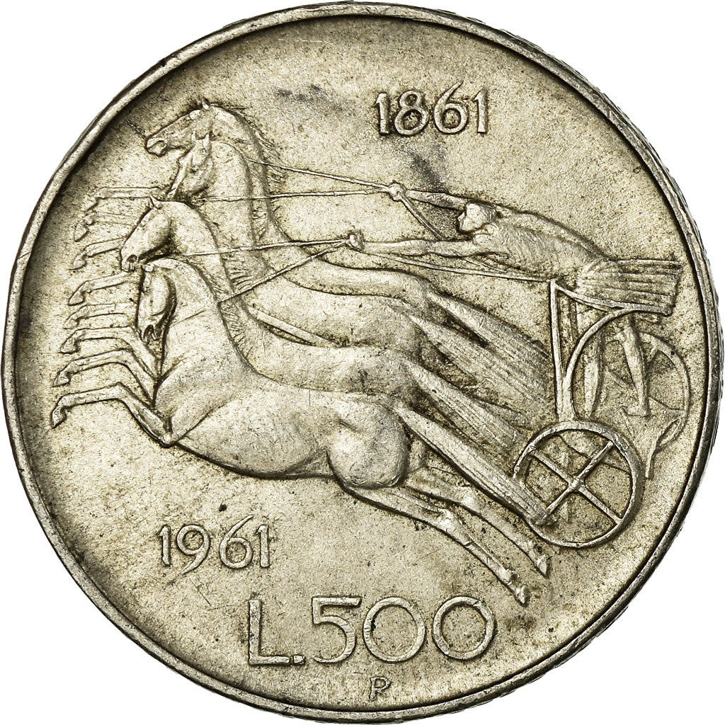 Coin, Italy, 500 Lire, 1961, Rome, EF(40-45), Silver, KM:99