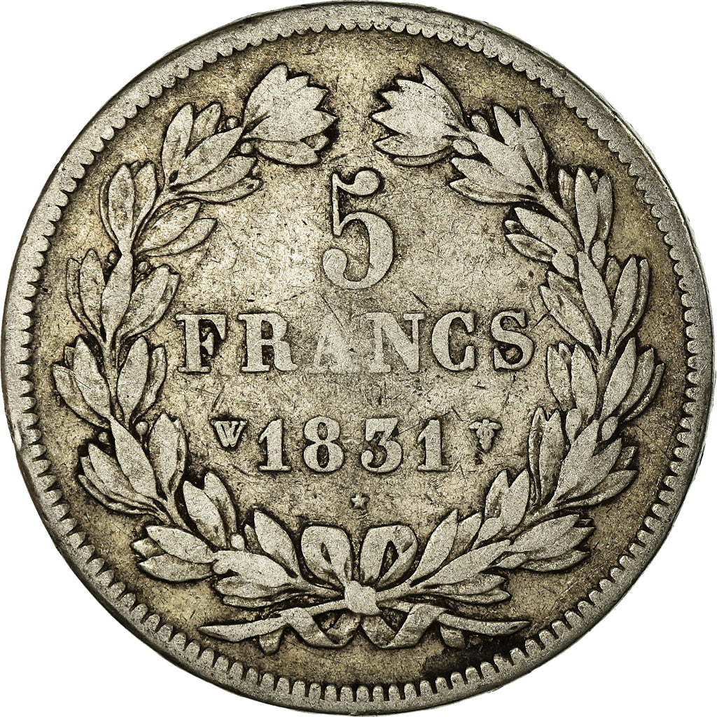 Coin, France, Louis-Philippe, 5 Francs, 1831, Lille, VF(20-25), Silver