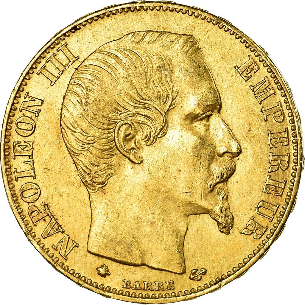 Moneda, Francia, Napoleon III, Napoléon III, 20 Francs, 1858, Strasbourg, MBC+