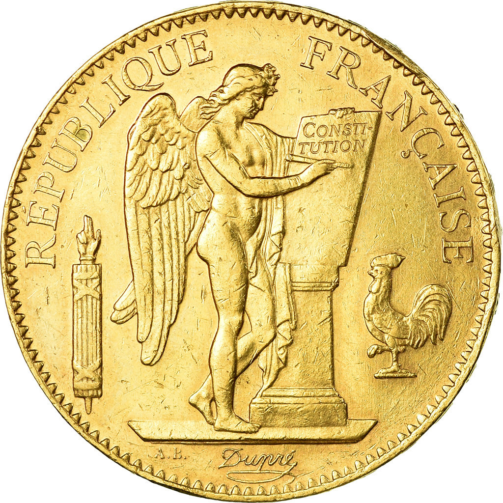 Moeda, França, Génie, 100 Francs, 1882, Paris, AU(50-53), Dourado, KM:832