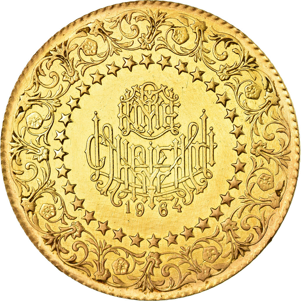 Moneta, Turchia, Mustafa Kemal Atatürk, 500 Kurush, 1964, BB, Oro, KM:874