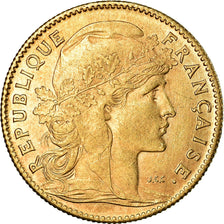 Munten, Frankrijk, Marianne, 10 Francs, 1909, Paris, ZF+, Goud, KM:846