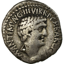 Moeda, Mark Antony and Octavian, Denarius, 41 BC, Ephesos, VF(30-35), Prata