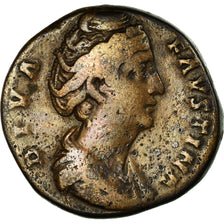 Coin, Faustina I, Sestertius, 147, Rome, VF(30-35), Copper, RIC:1127