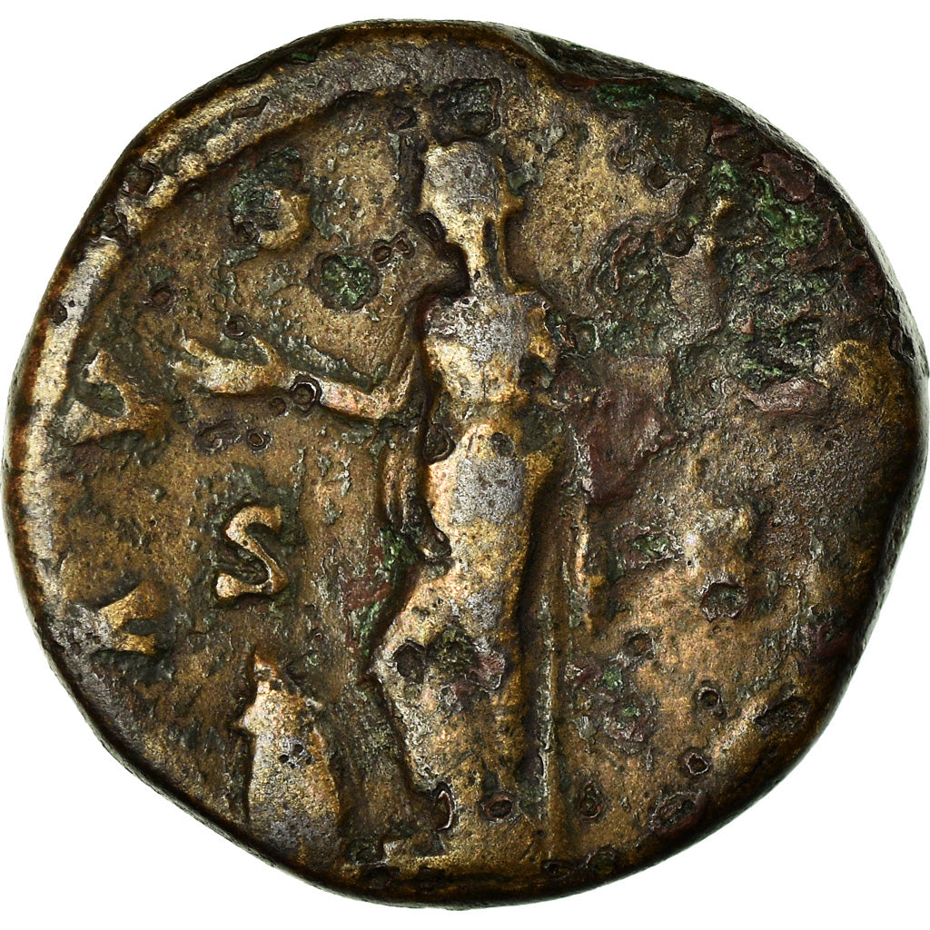 Coin, Faustina I, Sestertius, 147, Rome, VF(30-35), Copper, RIC:1127