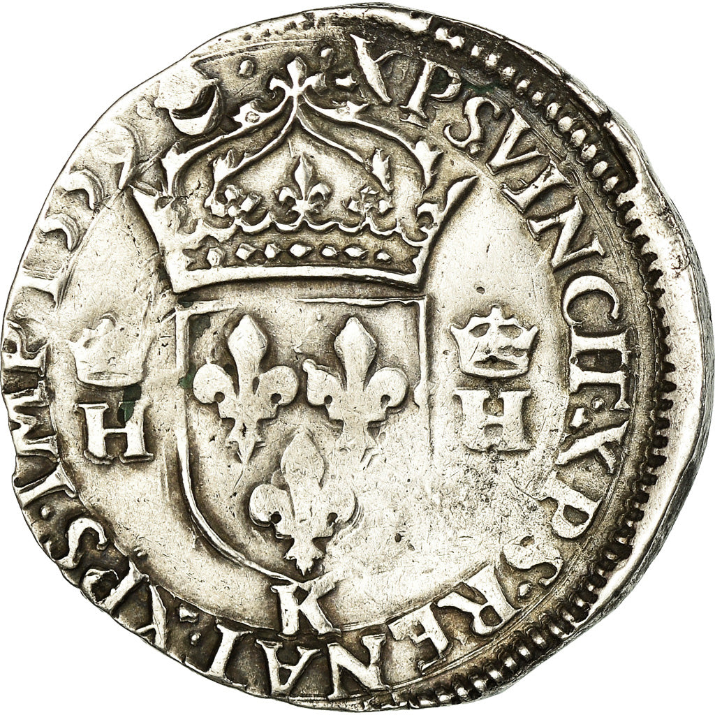 Moneta, Francia, François II, Teston, 1559, Bordeaux, MB+, Argento