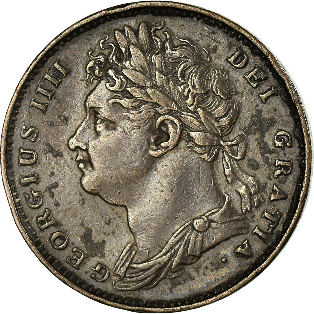 Coin, Great Britain, George IV, Farthing, 1821, AU(50-53), Copper, KM:677