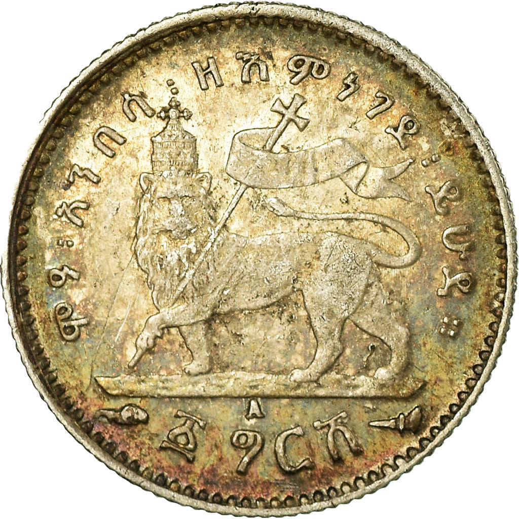 Moneta, Etiopia, Menelik II, Gersh, 1903, Paris, BB+, Argento, KM:12