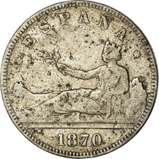 Coin, Spain, Provisional Government, 2 Pesetas, 1870 (73), Madrid, VF(20-25)