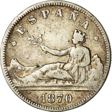 Coin, Spain, Provisional Government, 2 Pesetas, 1870 (73), Madrid, VF(30-35)