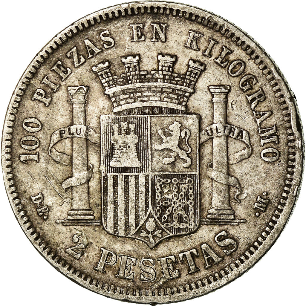 Coin, Spain, Provisional Government, 2 Pesetas, 1870 (73), Madrid, EF(40-45)