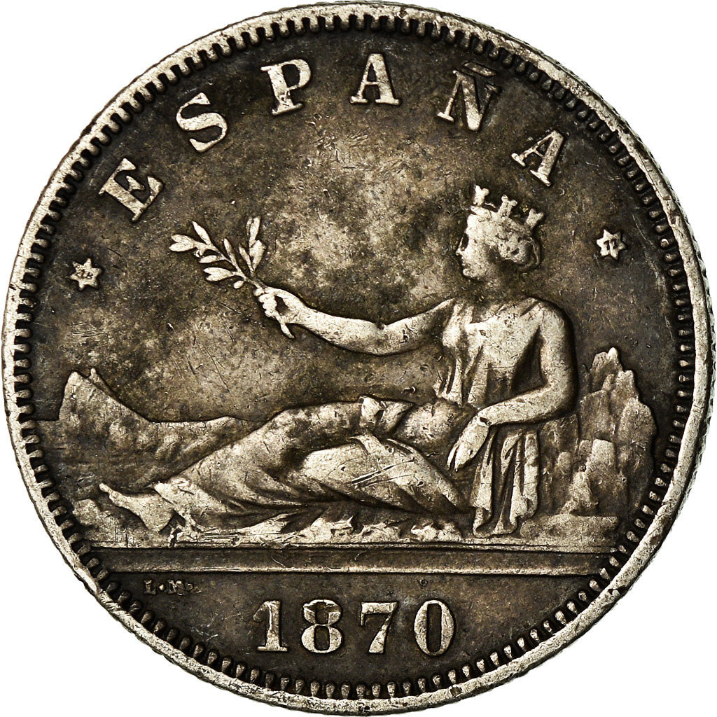 Coin, Spain, Provisional Government, 2 Pesetas, 1870 (73), Madrid, EF(40-45)