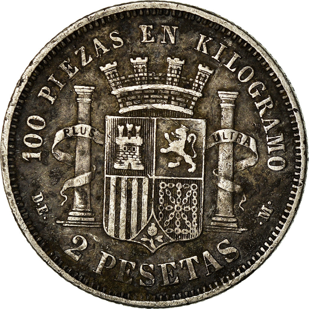 Coin, Spain, Provisional Government, 2 Pesetas, 1870 (73), Madrid, EF(40-45)