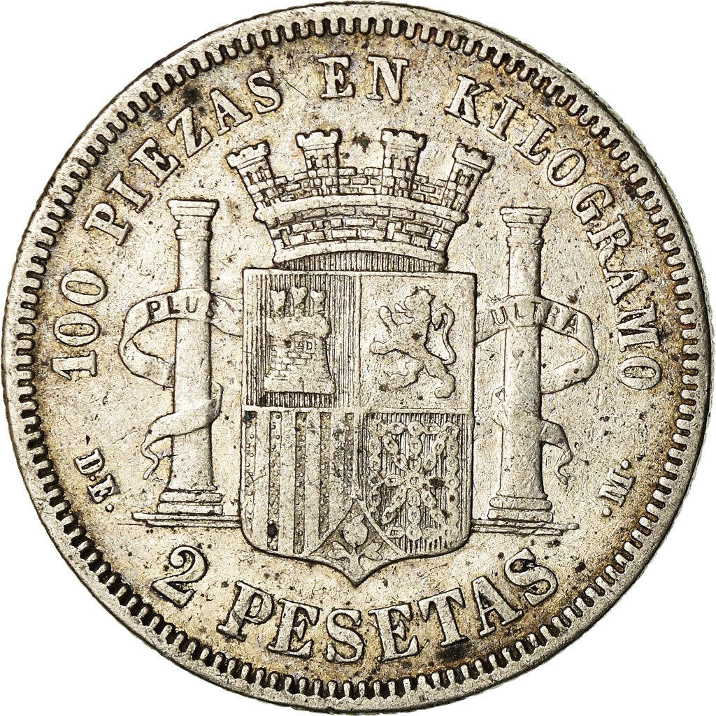 Coin, Spain, Provisional Government, 2 Pesetas, 1870 (74), Madrid, VF(30-35)