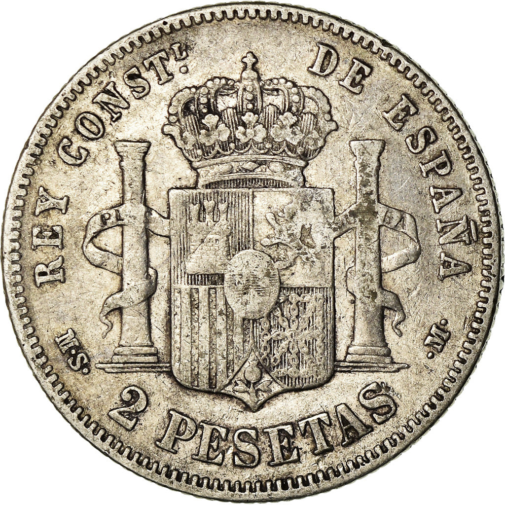 Coin, Spain, Alfonso XII, 2 Pesetas, 1882, Madrid, EF(40-45), Silver, KM:678.2