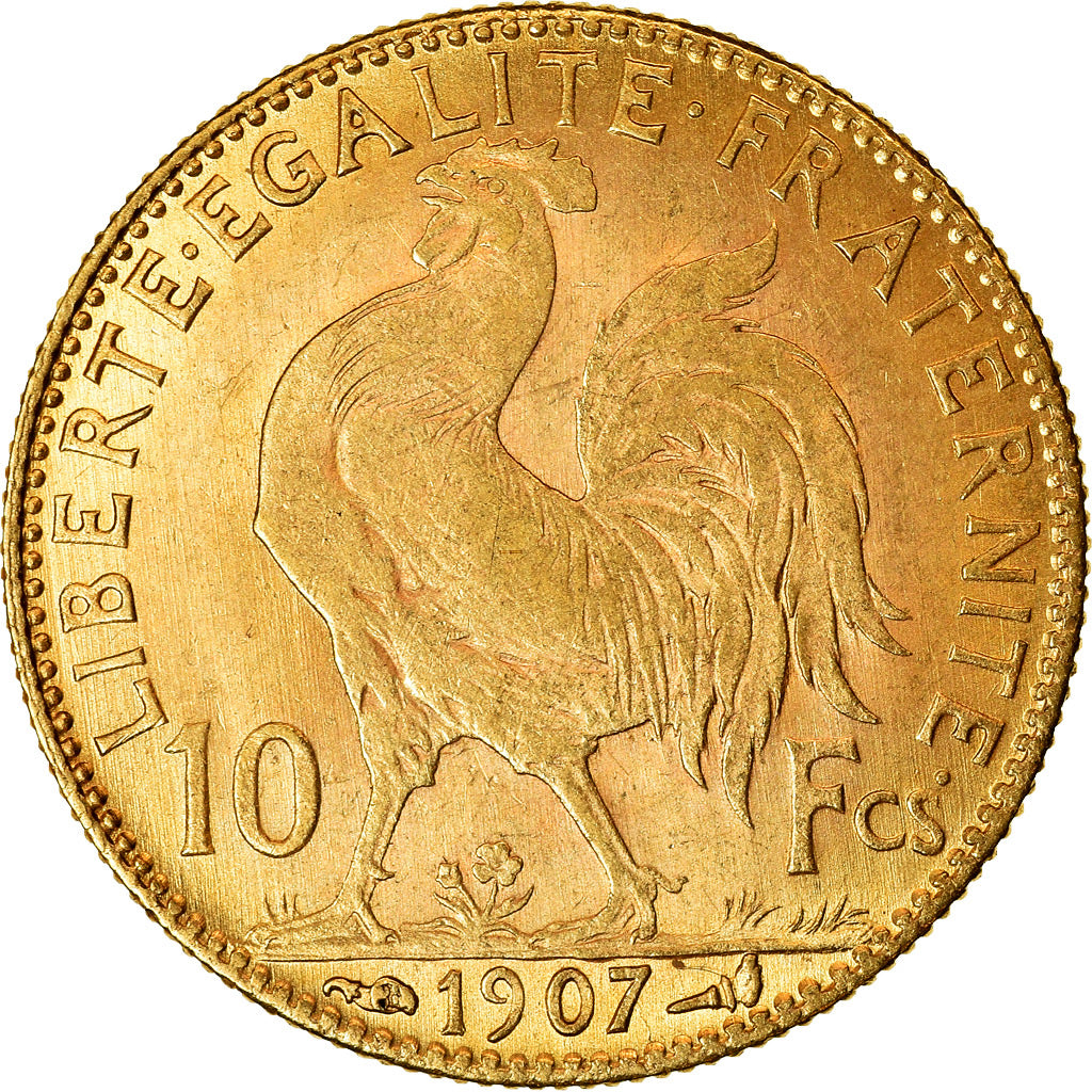 Coin, France, Marianne, 10 Francs, 1907, Paris, AU(55-58), Gold, KM:846