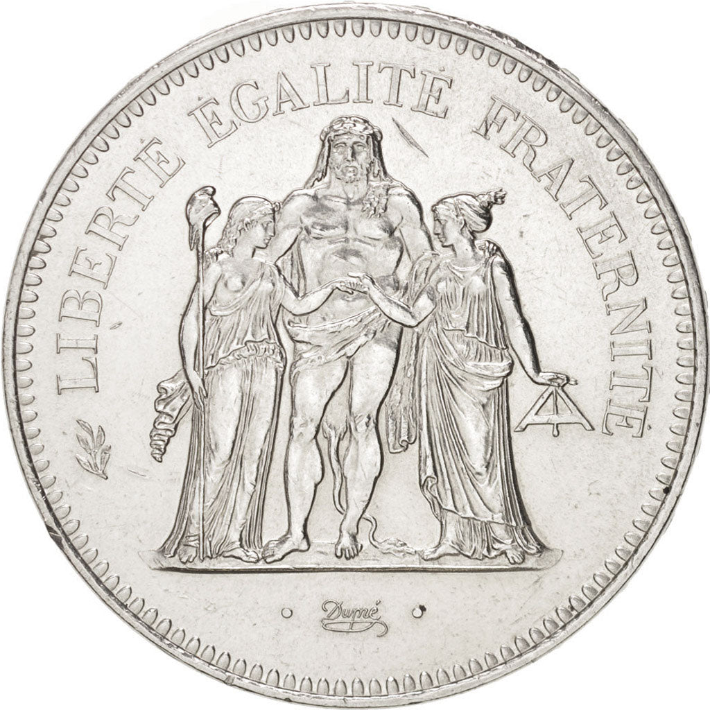 Coin, France, Hercule, 50 Francs, 1975, Paris, MS(63), Silver, KM:941.1