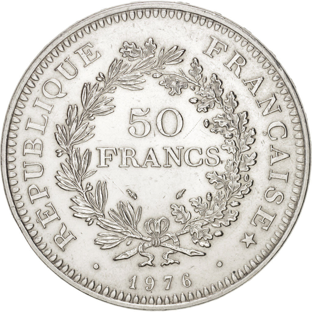 Coin, France, Hercule, 50 Francs, 1976, Paris, MS(63), Silver, KM:941.1