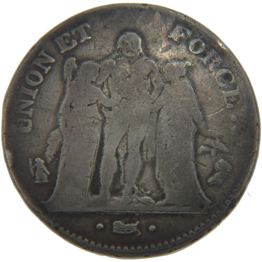 FRANCE, 5 Francs, Paris, F(12-15), Silver, Gadoury #563, 24.70