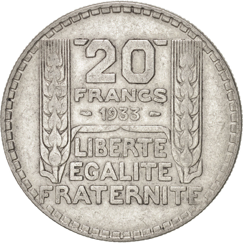 France, Turin, 20 Francs, 1933, Paris, VF(30-35), Silver, KM:879, Gadoury:852