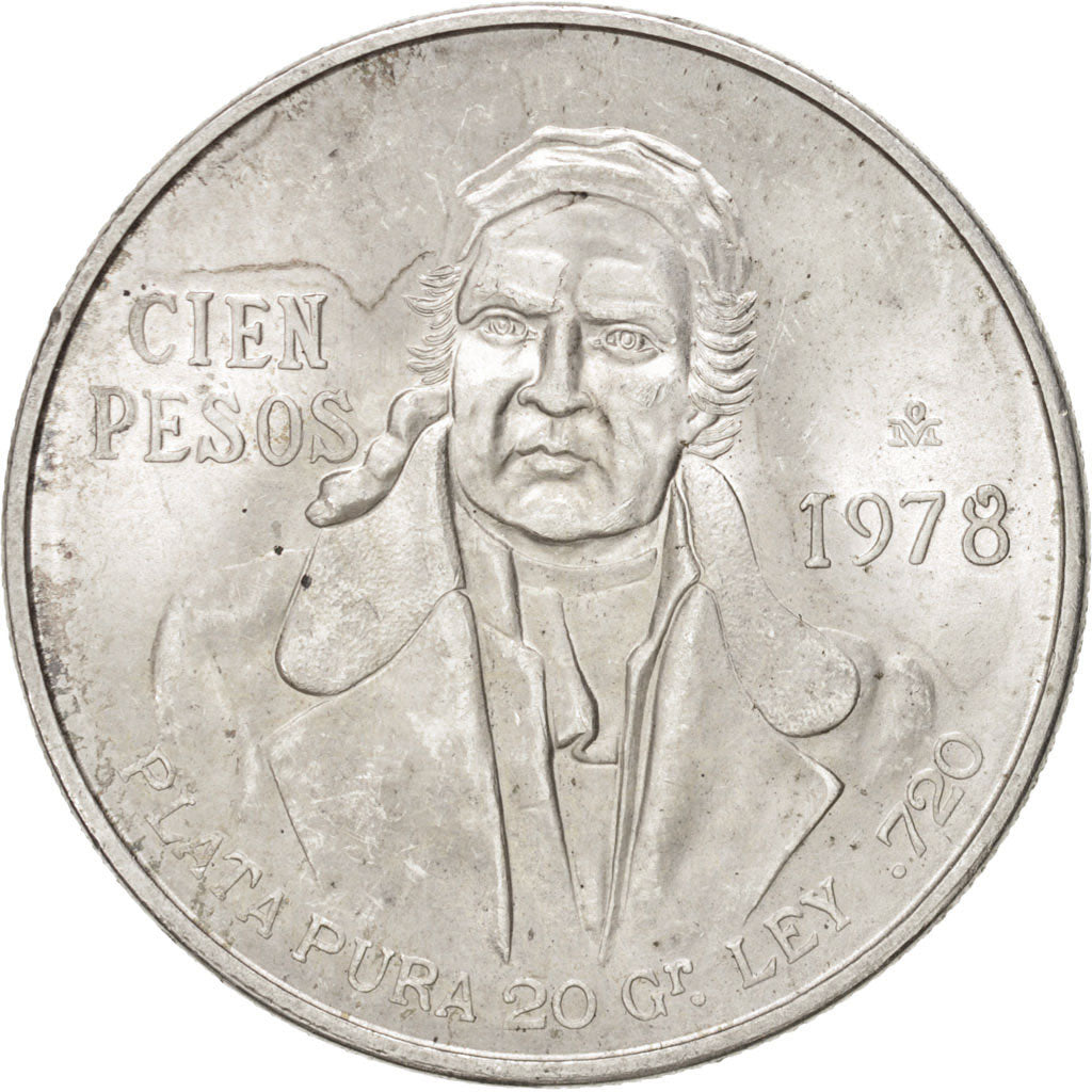 Mexico, 100 Pesos, 1978, Mexico City, AU(55-58), Silver, KM:483.2