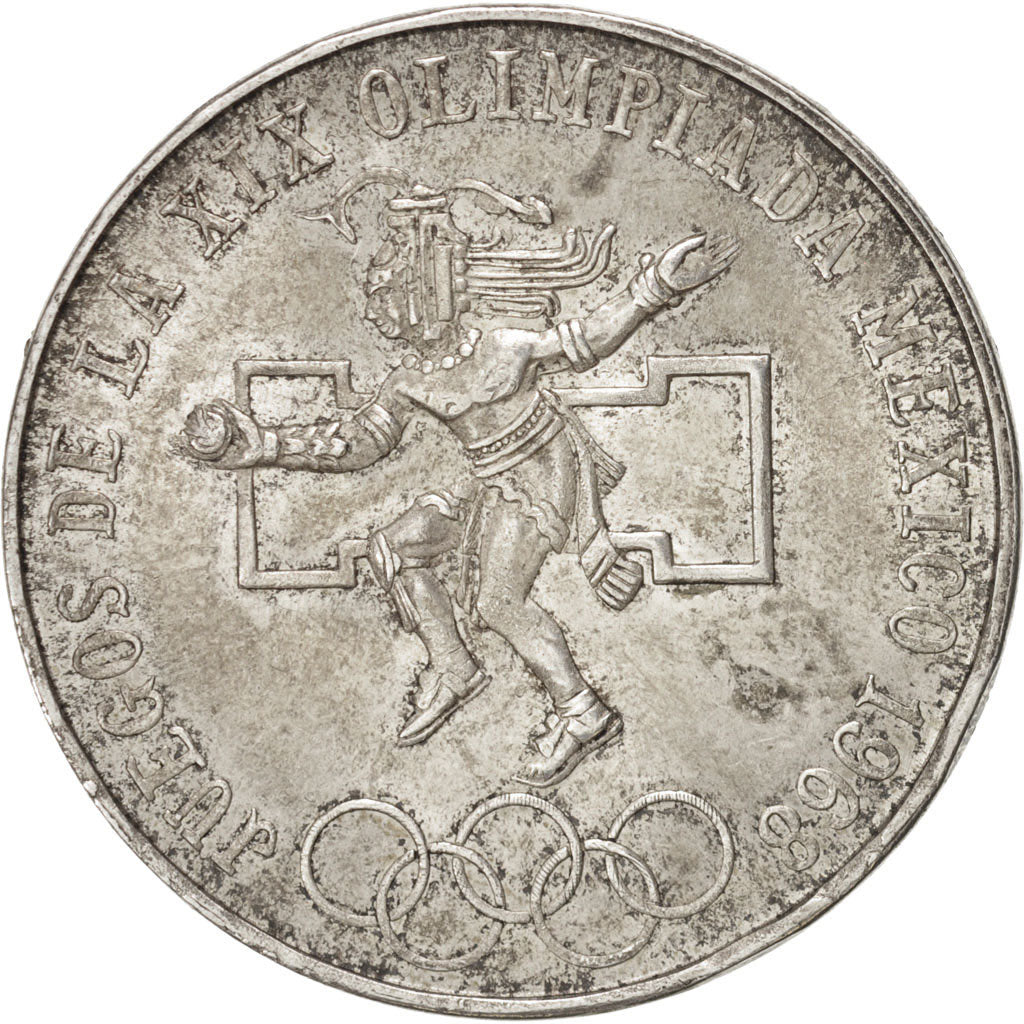 Mexico, 25 Pesos, 1968, Mexico City, AU(50-53), Silver, KM:479.1