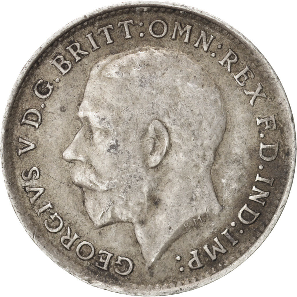 Coin, Great Britain, George V, 3 Pence, 1918, AU(50-53), Silver, KM:813